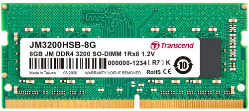 Transcend JetRam 8GB DDR4 PC4-25600 3200Mhz SO-DIMM CL22 1.2V Transcend JetRam 8GB DDR4 PC4-25600 3200Mhz SO-DIMM CL22 1.2V